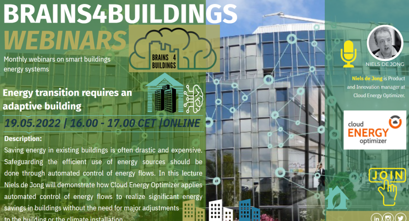 Brains4Buildings Webinar #4: energy savings in existing buildings through automated control